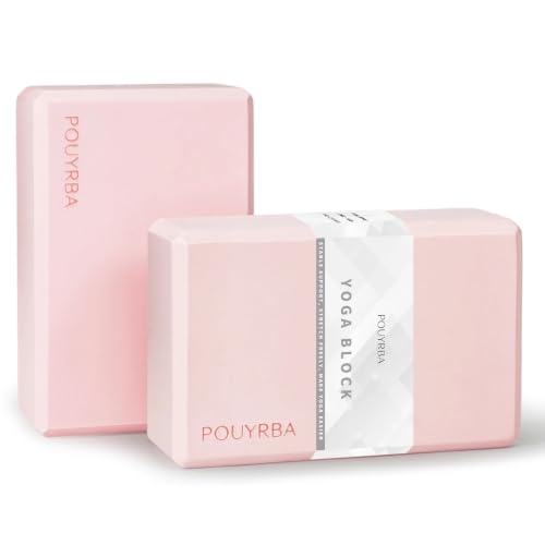 2-Pack Yoga Blocks, High-Density 9"x6"x3" Yoga Brick Foam Blocks, Non-Slip Exercise Blocks for Yoga, Pilates, Stretching and Meditation – Lightweight Yoga Props for Home Gym & Studio - color: Cherry Blossom