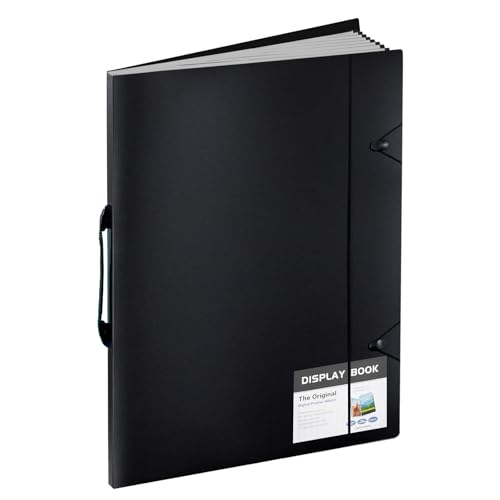 Large 18"x24" Art Portfolio Heavy Duty Binder with Plastic Sleeves, Portfolio Folder with Protectors, Bring a Portable Handle 500-Pieces Puzzle Storage Book and Poster Binder