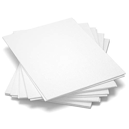 GOTIDEAL Canvas Boards, 8x10 inch Set of 10, Art Supplies Canvas Panel | 100% Cotton Gesso Primed White Blank Canvases for Painting, Acrylic Paint, Pouring, Oil Paint, Watercolor, Gouache - size: 8"x10"