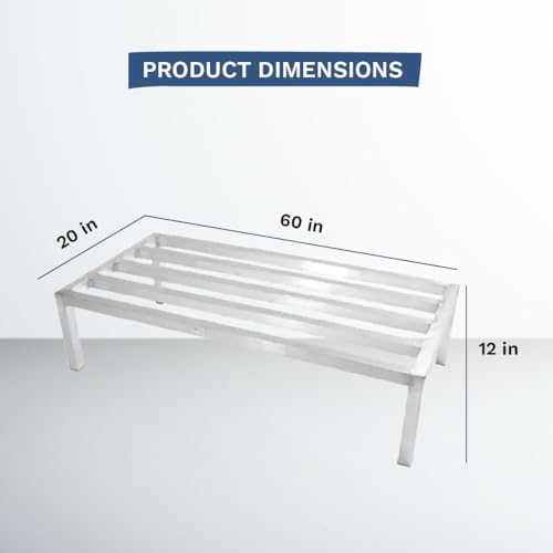 CenPro Commercial NSF Aluminum Dunnage Rack - 1,500 lb. Weight Capacity - 60"x20"x12" (28W-127) - size: 60x20x12"