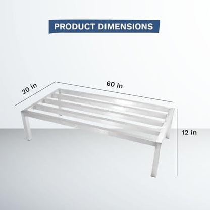 CenPro Commercial NSF Aluminum Dunnage Rack - 1,500 lb. Weight Capacity - 60"x20"x12" (28W-127) - size: 60x20x12"