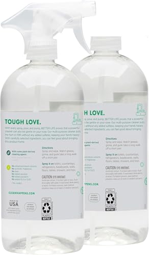 Better Life All Purpose Cleaner - Multipurpose Home and Kitchen Cleaning Spray for Glass, Countertops, Appliances, Upholstery & More - Multi-surface Spray Cleaner - 32oz (Pack of 2) Unscented - size: 32 Fl Oz (Pack of 2)