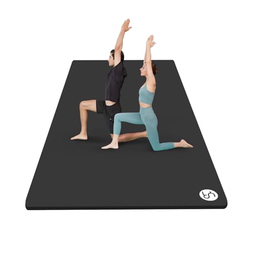 YR Large Exercise Mat 78.7"L x 51"W 20mm Thick Workout Mats for Home Gym - color: Black