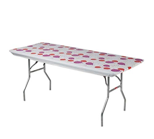 6' Rectangle Plastic Table Covers 30" x 72", Bundle of 5 (Celebration) - color: Celebration