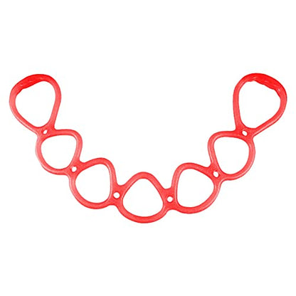 7 Ring Stretch Resistance Exercise Band, Workout Bands Yoga Stretching for Home Fitness, Foot, Leg and Arm Exerciser Stretch Band, Center Workout Walking Exercise - color: Red