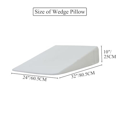 Wedge Pillow for Acid Reflux Relief, Memory Foam Acid Reflux Pillow - size: 10 IN