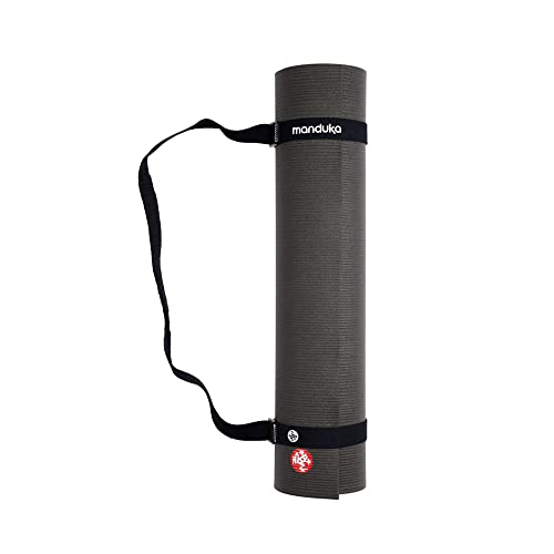 Manduka Yoga Commuter Mat Carrier - Eco-Friendly Cotton, Easy to Carry, Hands-Free, For All Mat Sizes - color: Black