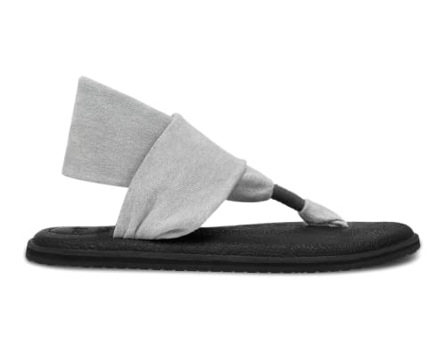 Sanuk Women's Yoga Sling 2 | Yoga Mat Footbed | Sandals for Women | Yoga Sandals For Women| Two-Way Stretch Upper - color: Grey, size: 9