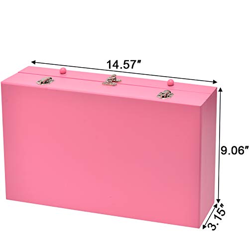 Sunnyglade 145 Piece Deluxe Art Set Wooden Art Box & Drawing Kit Pink | Art Kit with Crayons, Oil Pastels, Colored Pencils, Watercolor Pans, Sketch Pencils, Brush, Sharpener, Eraser, Color Chart - color: Pink