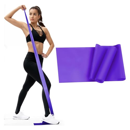 1 Psc Resistance Bands for Women & Men, Strength Training, Yoga & Home Workouts, Latex-Free Elastic Exercise Bands - color: purple, size: 59inch