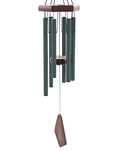 Small Green Wind Chimes for Outside, Tuned Soothing Melody, Sympathy Chimes for Mom/Housewarming, Outdoor Decoration - size: 28"GR