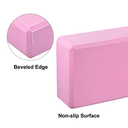 uxcell Yoga Block-Light Weight High-Density EVA Foam Brick for Beginners, Yogis, Pilates, Meditation - color: Pink