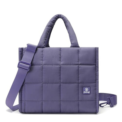 Quilted Crossbody Bags for Women,Puffer Weekender Overnight Bag,Purse Handbag Organizer,Small Tote Bags Shoulder Bag - color: Purple
