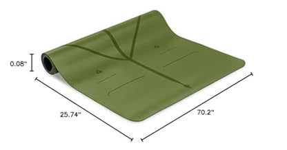 Liforme Travel Yoga Mat - Patented Alignment Design, Advanced Non-Slip Grip - color: Olive