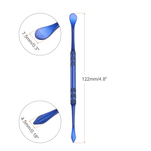 HARFINGTON 8 Pcs Wax Carving Tools 4.8" Double Ended Stainless Steel Wax & Clay Sculpting Wax Carvers Tools Modeling Spoon for Figures Clay Handmade Art Works, Sapphire Blue - color: Sapphire Blue