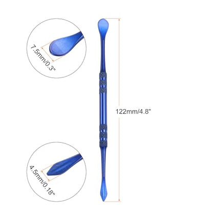 HARFINGTON 8 Pcs Wax Carving Tools 4.8" Double Ended Stainless Steel Wax & Clay Sculpting Wax Carvers Tools Modeling Spoon for Figures Clay Handmade Art Works, Sapphire Blue - color: Sapphire Blue