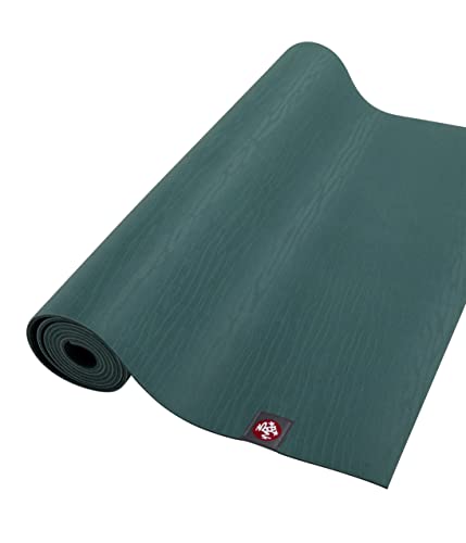 Manduka eKOLite Yoga Mat 71" - 4mm | Natural Rubber | Eco-Friendly | Soft Textured Surface | Natural Next-to-Skin Feel | 71 x 26 inches | Charcoal Grey - color: Deep Sea, size: 71" x 24"