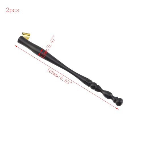 2pcs Oblique English Calligraphy Dip Pen Nib Holder, Black | with Multi-Fit Brass Flange, Wooden Ink Pen, Oblique Pointed Pen Nib Holders, for Drawing, Signing, Painting, Writing - color: Black