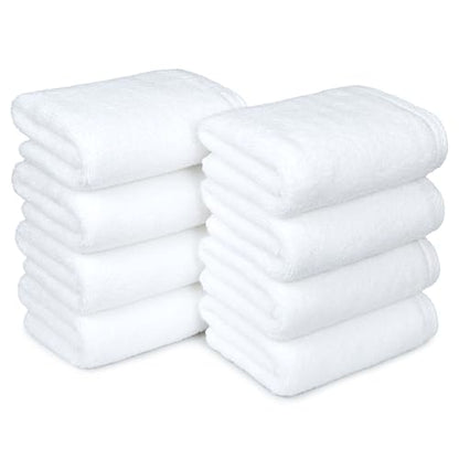 Amazon Basics 8-Pack Soft, Highly Absorbent, Quick-Dry Hand Towels, 100% Cotton, 28" x 16", White - color: White, size: Hand Towel, style: Hand Towel (Pack of 8)