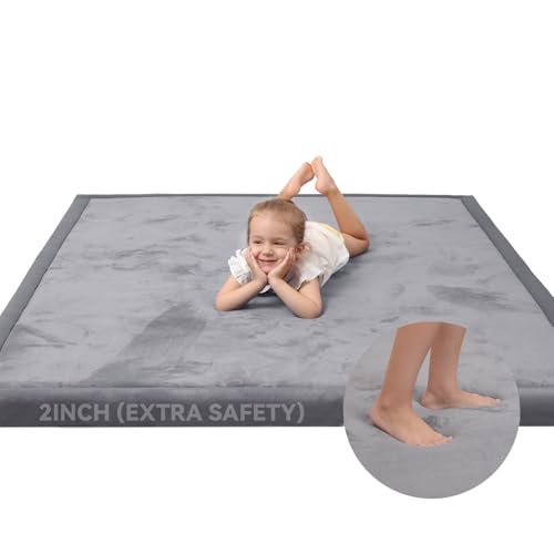 Large 79"x118" Baby Activity Play Mat for Floor,2" Extra Thick Elasti Foam Mat for Tummy Time &Crawling,Non-Slip Nursery Rug for Infants,Toddlers & Kids,Tatami Style for Classroom&Playroom (Dark Grey) - color: Dark Grey, size: 118"×79"×2"