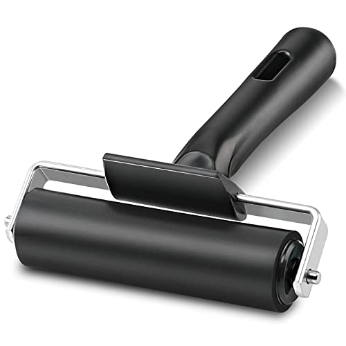 Rubber Roller, Ideal for Anti Skid Tape Construction Tools, Print, Ink and Stamping Tools (4-Inch, Black) - size: 4-Inch