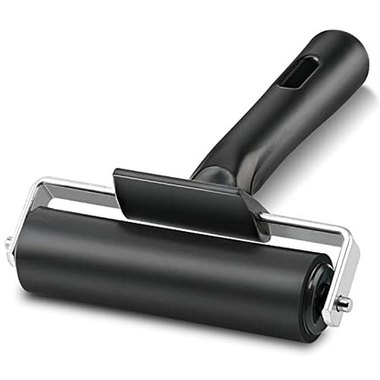 Rubber Roller, Ideal for Anti Skid Tape Construction Tools, Print, Ink and Stamping Tools (4-Inch, Black) - size: 4-Inch