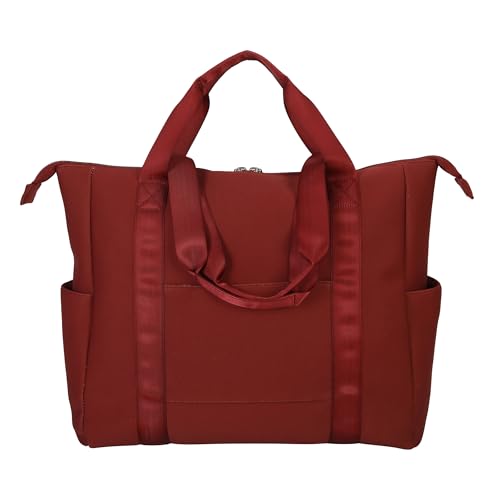 Jessica Simpson Countryside Travel Tote with Zipper Shoulder Carry On Work Bag for Women - color: Burnt Russet