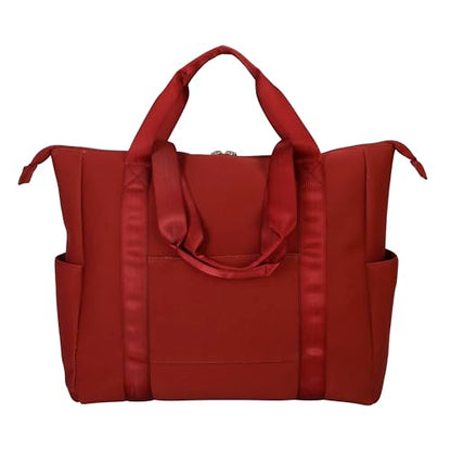 Jessica Simpson Countryside Travel Tote with Zipper Shoulder Carry On Work Bag for Women - color: Burnt Russet