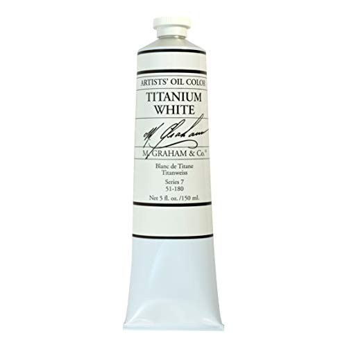 M. Graham & Co. Artist Oil Paint Titanium White 5oz Tube - color: Titanium White, size: 5 Fl Oz (Pack of 1)