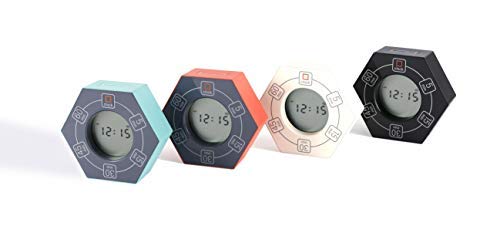 Home & Office Timer with Clock, 5,15, 30, 45, 60 Minute Preset Countdown Timer, Easy-to-Use Time Management Tool (Cyan) - color: Cyan