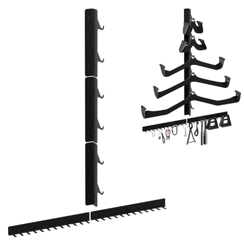 LAT Pull Down Bar Storage Rack Wall Mount, Home Gym Organization - color: Black 1Pack