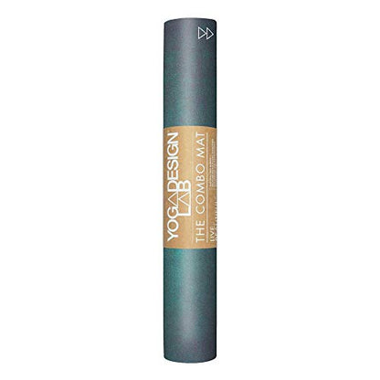 YOGA DESIGN LAB | The Combo Yoga Mat | 2-in-1 Mat+Towel | Eco Luxury | Ideal for Hot Yoga, Power, Bikram, Ashtanga, Sweat | Studio Quality | Includes Carrying Strap! - color: Aegean Green, size: 3.5mm
