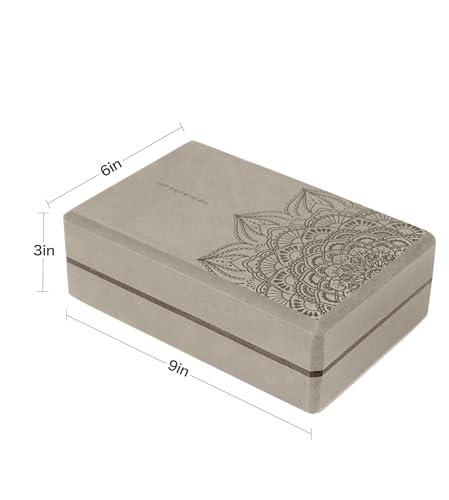 nuveti Yoga Blocks Set of 2, High Density Yoga Brick Foam Blocks to Improve Strength, Flexibility and Balance Brick Foam Blocks - color: SandStone