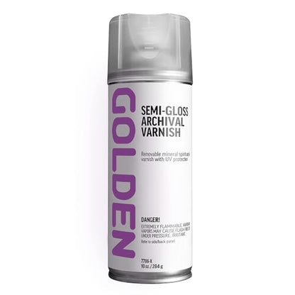 GOLDEN Semi-Gloss Archival Varnish, 10 oz. Aerosol Can | 0