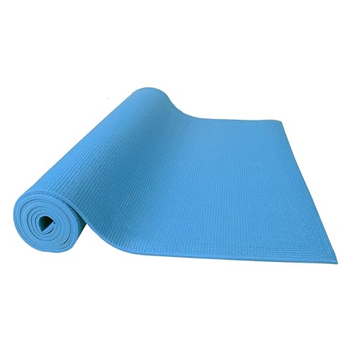 Fitvids All Purpose 1/4-Inch High Density Anti-Tear Exercise Yoga Mat with Carrying Strap, Multiple Colors - color: Blue