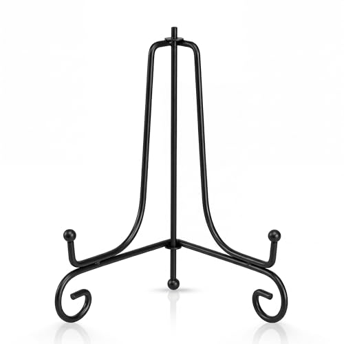 Artliving Plate Stands for Display, 6 Inch Black Iron Easel Plate Display Photo Holder Stand, Displays Picture Frames, Decorative Plates, Tablets and Art (2 pack) - size: 6 inch(2 Pack)