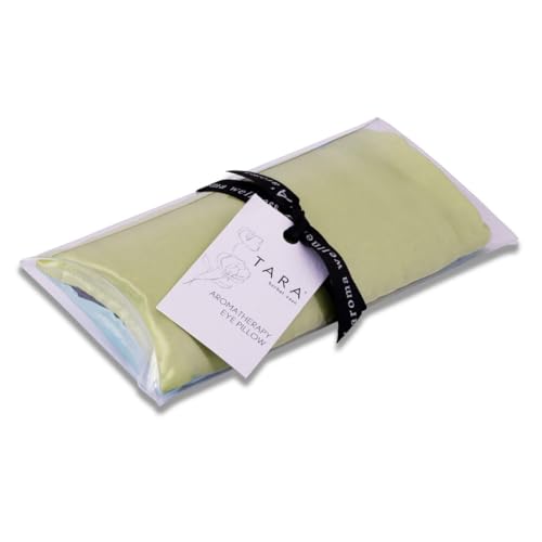 TARA Spa Therapy Aroma Wellness Aromatherapy Silk Eye Pillow, Relaxation Sooth Eye Strain, Calm Renew, Green