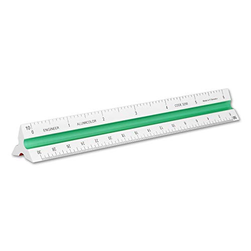 Alumicolor Aluminum Engineer Color-Coded Solid Drafting Scale, 6IN, Silver - size: 6IN, style: Engineer