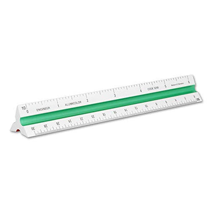 Alumicolor Aluminum Engineer Color-Coded Solid Drafting Scale, 6IN, Silver - size: 6IN, style: Engineer