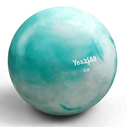 Yes4All Weighted Toning Balls for Exercise, Soft Medicine Balls for Exercise, Pilates, Yoga, Balance, Flexibility, 2-10lbs - color: Mint, style: C. Marble
