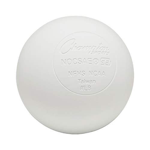 Champion Sports Lacrosse Balls & Rhino Skin® Foam Balls – Official Size Balls for Games, Practice & Training, NCAA, NFHS & SEI Certified, Multiple Colors, Packs & Styles Available - color: White, size: 2-Pack