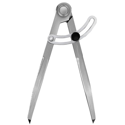 6 inch Metal Compass Scribe, Alloy Professional Woodworking Compass with Wing | Metal Divider, Compass Geometry Tool, Metal Leather Work Scribe Tool Woodworking Drafting Carpenter Compass for Geometry - size: 6 inch without pencil holder