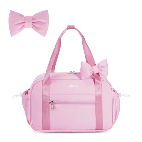 ECOHUB Small Gym Bag for Women, Mini Gym Duffle Bag with Wet Compartment, Cute Bowknot Sports Bag, Gym Tote Bag Dance Yoga Workout Travel Bags Pink - color: Pink
