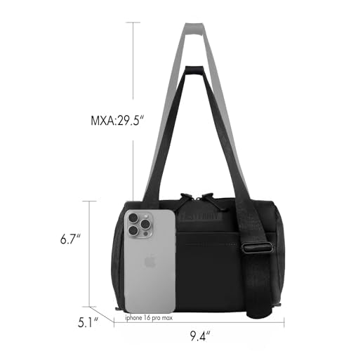 FASTFAIRY Small Gym Shoulder Bag For Women: Black Purse Handbags - Millennials Gen Z Fitness Enthusiasts - color: Black
