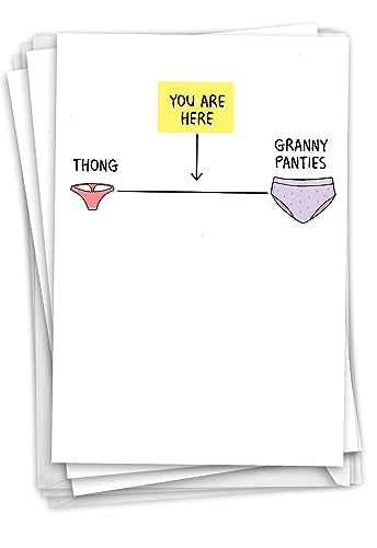 NobleWorks Pack of 3 Funny Birthday Greeting Cards with Envelopes (1 Design, 3 Each) Midlife Underwear C3338BDG-C3x1 - style: Midlife Underwear
