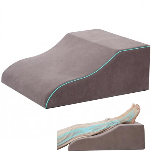 Leg Elevation Pillows, Ergonomic Memory Foam Wedge Pillow/Leg Positioner Pillows Comfort Care for Back Knee Hip Ankles Pain, Knee Pillow for After Surgery, Injury, or Rest Gray - size: 40X20X56CM