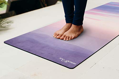 YOGA DESIGN LAB | The Combo Yoga Mat | 2-in-1 Mat+Towel | Eco Luxury | Ideal for Hot Yoga, Power, Bikram, Ashtanga, Sweat | Studio Quality | Includes Carrying Strap! - color: Breathe, size: 5.5mm