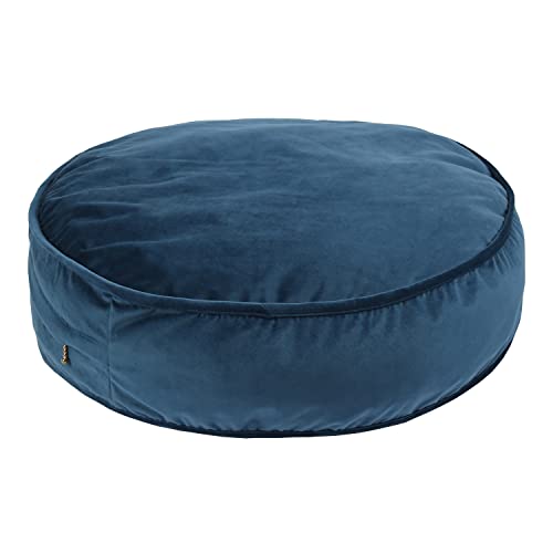 Round Floor Pillow Cover Velvet Throw Seating Pouf Yoga Meditation Cushion Plush Case Reading Room Decor Cover Only (25.6IN, Dark Blue) - color: Dark Blue, size: 25.6" x 25.6" (Pack of 1)