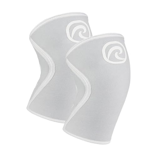 Rehband 5mm Knee Sleeves for Functional Training, Cross-Training & Powerlifting, Weightlifting Knee Support made of Neoprene, Unisex, Colour:Arctic/White - 1 Pair, Size:X-Small - color: Arctic/White - 1 Pair, size: X-Small