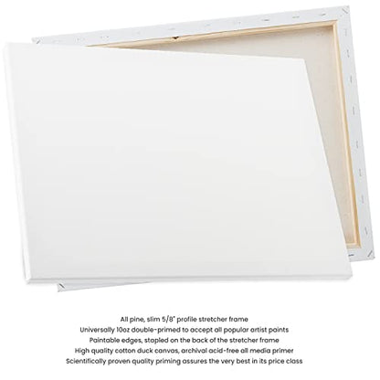 Stretched Canvas Packs - Multipack Low Cost Stretched Canvas for Artists, Painting, Professionals, & More! - [50 Pack - 5x7] - size: 5x7" - 50 Pack